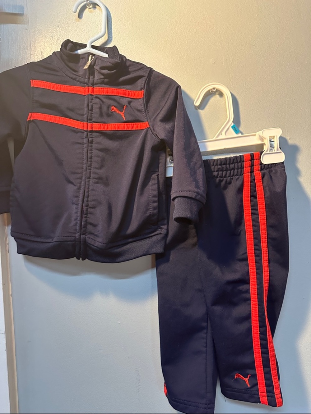 Puma Navy and Red Kids' Track Jacket & Joggers